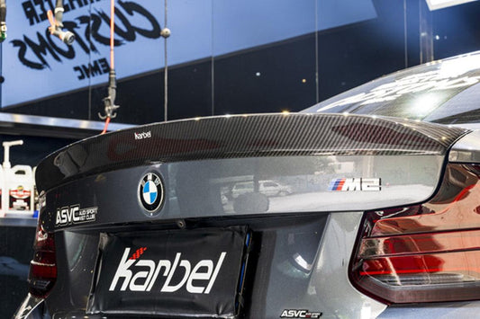BMW M2 / M2C F87 2016 2017 2018 2020 2021 with Aftermarket Parts - Rear Spoiler Pre-preg Carbon Fiber from Karbel Carbon