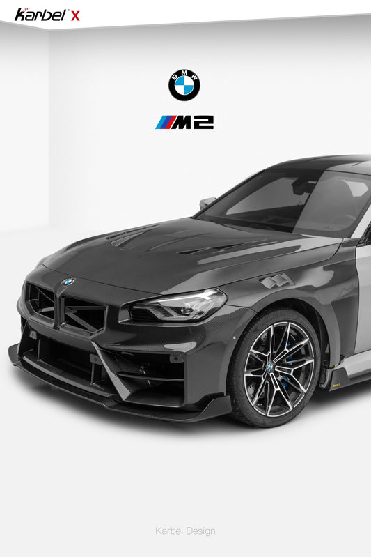 BMW M2 / M2CS G87 2023-ON with Aftermarket Parts - X Front Fenders Dry Pre-preg Carbon Fiber from Karbel Carbon