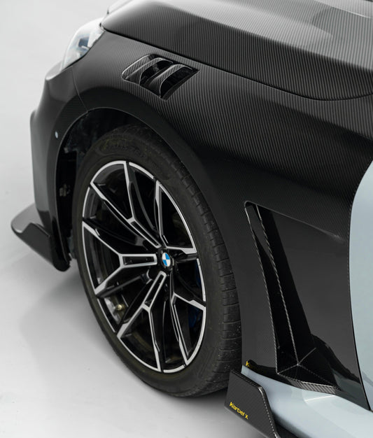 BMW M2 / M2CS G87 2023-ON with Aftermarket Parts - X Front Fenders Dry Pre-preg Carbon Fiber from Karbel Carbon