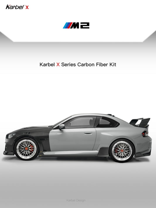 BMW M2 / M2CS G87 2023-ON with Aftermarket Parts - X Front Lip Dry Pre-preg Carbon Fiber from Karbel Carbon