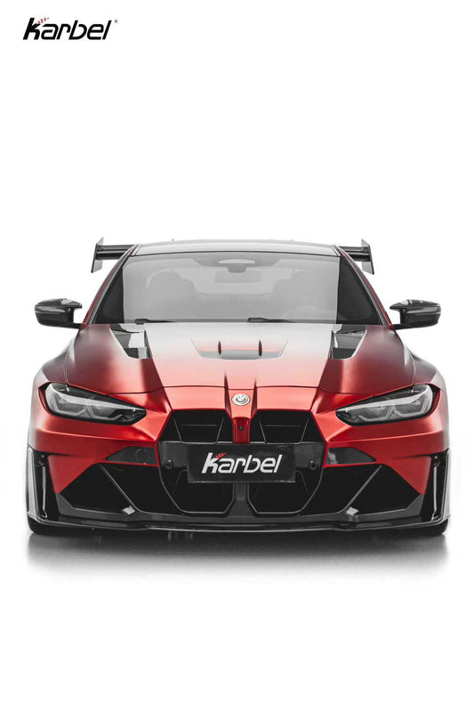 BMW M3 G80 G81 & M4 G82 G83 2021-ON with Aftermarket Parts - X Front Bumper Set Dry Pre-preg Carbon Fiber from Karbel Carbon