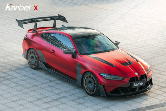 BMW M3 G80 G81 & M4 G82 G83 2021-ON with Aftermarket Parts - X Mirror Caps Dry Pre-preg Carbon Fiber from Karbel Carbon