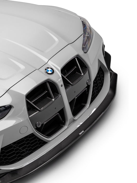 BMW M3 G80 G81 & M4 G82 G83 2021-ON with Aftermarket Parts - X V2 Front Kidney Grill Dry Pre-preg Carbon Fiber from Karbel Carbon