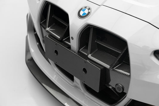 BMW M3 G80 G81 & M4 G82 G83 2021-ON with Aftermarket Parts - X V2 Front Kidney Grill Dry Pre-preg Carbon Fiber from Karbel Carbon