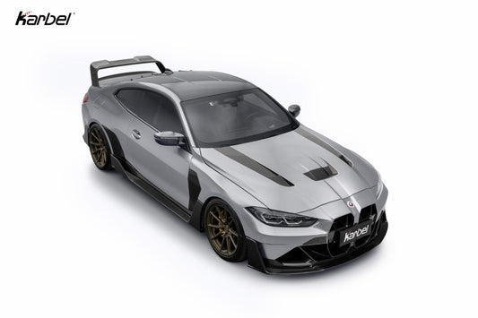 BMW M4 G82 2021-ON & 4 Series G22 430i M440i 2020-ON with Aftermarket Parts - X V4 Rear Wing Dry Pre-preg Carbon Fiber from Karbel Carbon