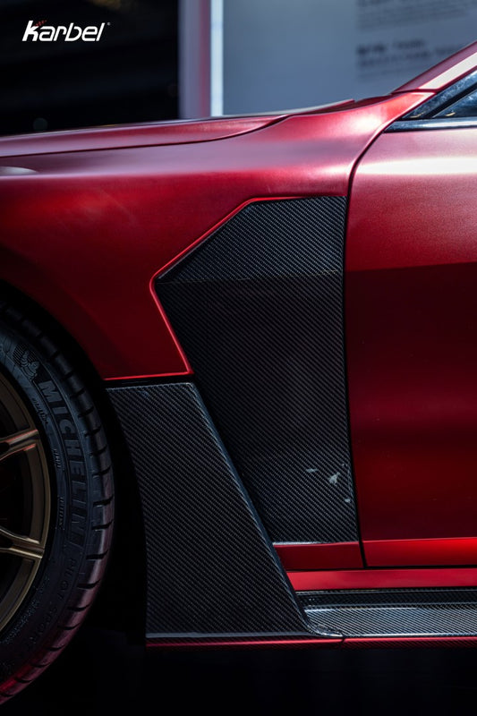 BMW M4 G82 G83 2021-ON with Aftermarket Parts - X Front Fenders Dry Pre-preg Carbon Fiber from Karbel Carbon