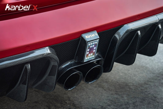 BMW M4 G82 G83 2021-ON with Aftermarket Parts - X Rear Bumper Set Dry Pre-preg Carbon Fiber from Karbel Carbon