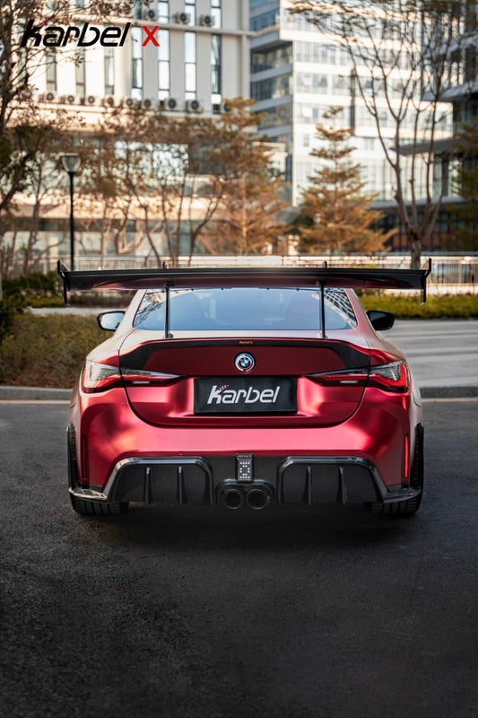 BMW M4 G82 2021-ON &amp; 4 Series G22 430i M440i 2020-ON with Aftermarket Parts - X Rear Trunk Dry Pre-preg Carbon Fiber from Karbel Carbon