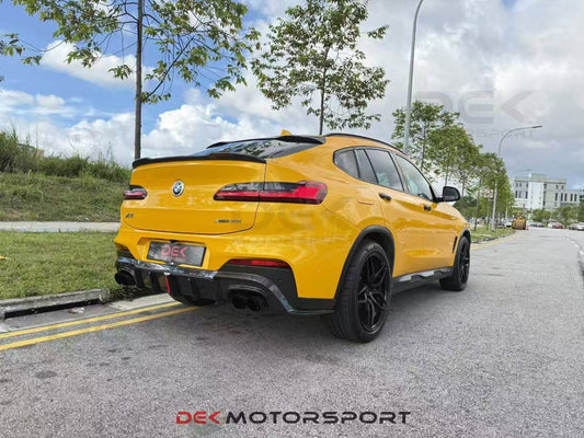 BMW X4 G02 Pre-LCI 2019 2020 2021 with Aftermarket Parts - Rear Diffuser & Canards Pre-preg Carbon Fiber from Karbel Carbon