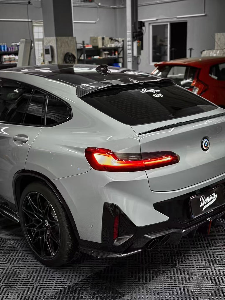 BMW X4M X4MC F98 LCI 2022-ON with Aftermarket Parts - Rear Diffuser & Canards Pre-preg Carbon Fiber from Karbel Carbon