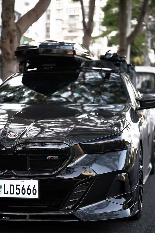 BMW i5 xDrive40 / i5 eDrive40 (with M-package bumper, does not fit base mode) / i5 M60 G60 G61 2024-ON & 5 Series 540i xDrive / 530i xDrive / 530i (with M-package bumper, does not fit base model) / 550e xDrive G60 G61 2024-ON with Aftermarket Parts - V2 Style Pre-preg Carbon Fiber Front Canards from Karbel Carbon