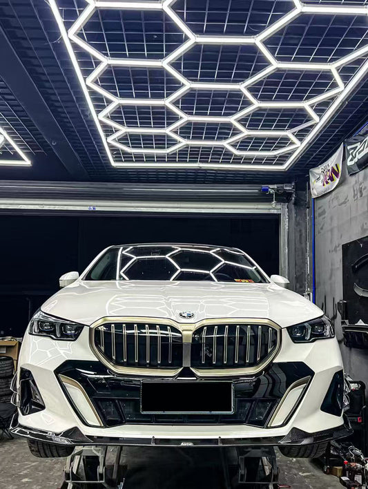 BMW i5 xDrive40 / i5 eDrive40 (with M-package bumper, does not fit base mode) / i5 M60 G60 G61 2024 & 5 Series 540i xDrive / 530i xDrive / 530i (with M-package bumper, does not fit base model) / 550e xDrive G60 G61 2024 with Aftermarket Parts - V1 Front Canards Pre-preg Carbon Fiber from Karbel Carbon