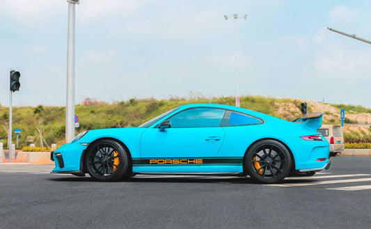 Porsche 911 991.2 GT3 2018 2019 with Aftermarket Parts - Side Skirts Pre-preg Carbon Fiber from Karbel Carbon