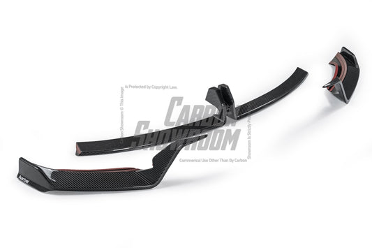 Tesla Model 3 Highland 2024-ON with Aftermarket Parts - Front Lip Dry Pre-preg Carbon Fiber/FRP from Karbel Carbon