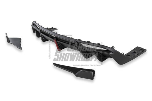 Tesla Model 3 Highland / Performance 2024-ON with Aftermarket Parts - With Light Style Rear Diffuser & Canards Dry Pre-preg Carbon Fiber/FRP from Karbel Carbon