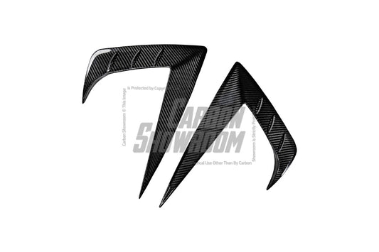 Tesla Model 3/P 2017 2018 2019 2020 2021 2022 2023 with Aftermarket Parts - Upper Valences Pre-preg Carbon Fiber from Karbel Carbon