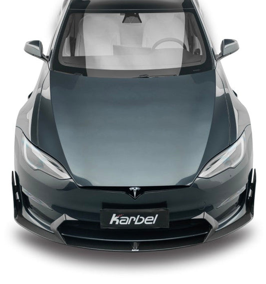 Tesla Model S 3rd Gen Late 2021-ON with Aftermarket Parts - Front Lip Dry Pre-preg Carbon Fiber from Karbel Carbon