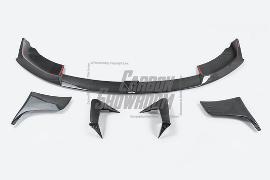 Tesla Model S 3rd Gen Late 2021-ON with Aftermarket Parts - Front Lip Dry Pre-preg Carbon Fiber from Karbel Carbon
