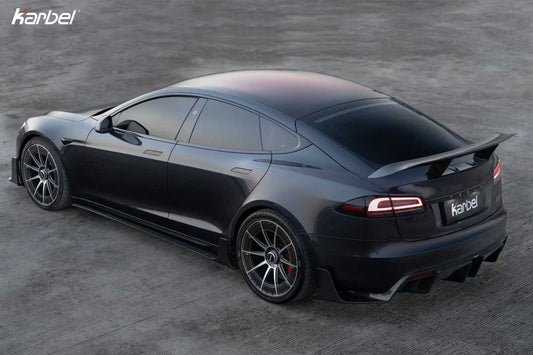 Tesla Model S 3rd Gen Late 2021-ON with Aftermarket Parts - Side Skirts Dry Pre-preg Carbon Fiber from Karbel Carbon