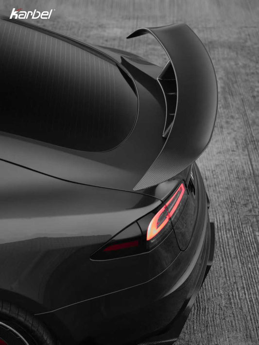 Tesla Model S 3rd Gen Late 2021-ON with Aftermarket Parts - Rear Wing Dry Pre-preg Carbon Fiber from Karbel Carbon