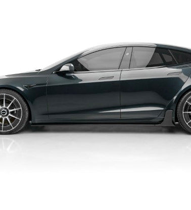 Tesla Model S 3rd Gen Late 2021-ON with Aftermarket Parts - Side Skirts Dry Pre-preg Carbon Fiber from Karbel Carbon