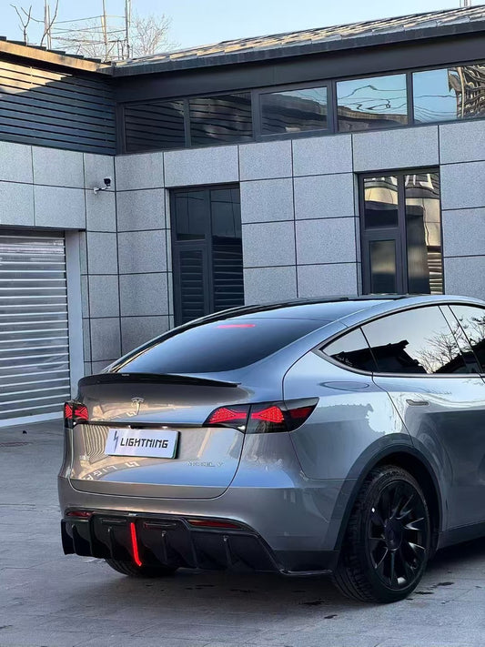 Tesla Model Y 2020-ON with Aftermarket Parts - Rear Spoiler Pre-preg Carbon Fiber from Karbel Carbon