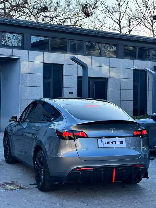 Tesla Model Y 2020-ON with Aftermarket Parts - Rear Spoiler Pre-preg Carbon Fiber from Karbel Carbon