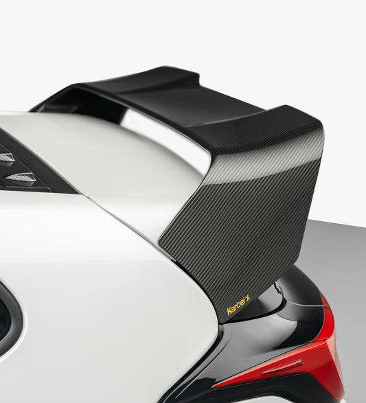 Toyota GR Yaris GXPA16 (Both Fits Pre-Facelift & Facelift) 2020-ON with Aftermarket Parts - X Roof Spoiler Wing Dry Pre-preg Carbon Fiber from Karbel Carbon