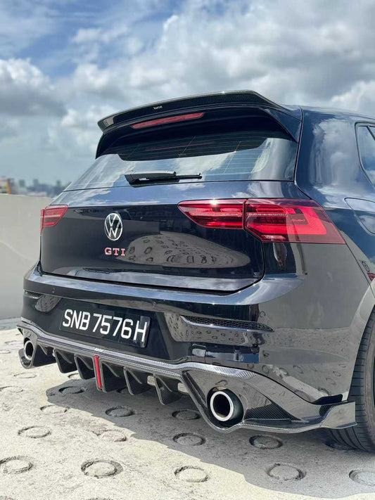 Volkswagen GTI MK8 2022-ON with Aftermarket Parts - Rear Diffuser Pre-preg Carbon Fiber from Karbel Carbon