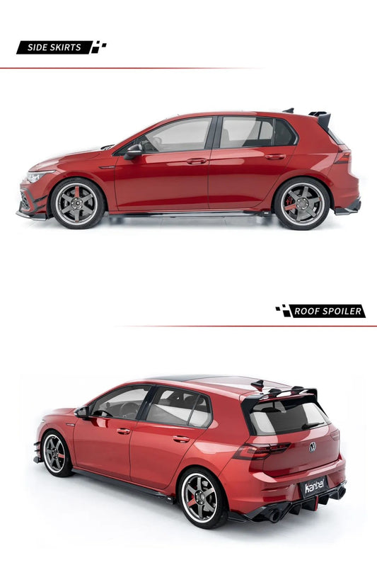 Volkswagen GTI MK8 2022-ON with Aftermarket Parts - V2 Rear Diffuser Pre-preg Carbon Fiber/FRP from Karbel Carbon