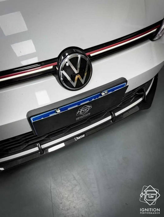 Volkswagen GTI MK8 2022 2023 2024 with Aftermarket Parts - V2 Front Lip Dry Pre-preg Carbon Fiber/FRP from Karbel Carbon