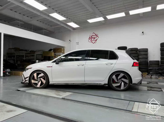 Volkswagen GTI MK8 2022-ON with Aftermarket Parts - Side Skirts Pre-preg Carbon Fiber from Karbel Carbon