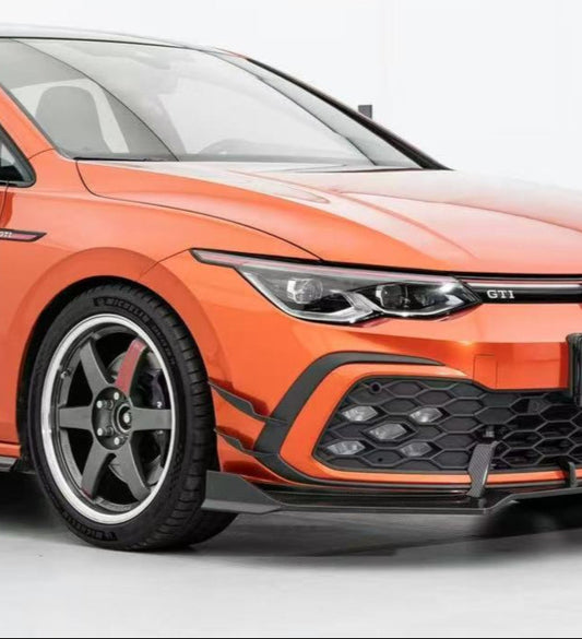Volkswagen GTI & R-line MK8 2022 2023 2024 with Aftermarket Parts - Front Canards Pre-preg Carbon Fiber from Karbel Carbon