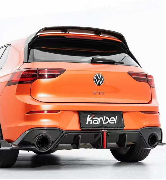 Volkswagen GTI MK8 MK8.5 2022-ON with Aftermarket Parts - Rear Diffuser Pre-preg Carbon Fiber from Karbel Carbon