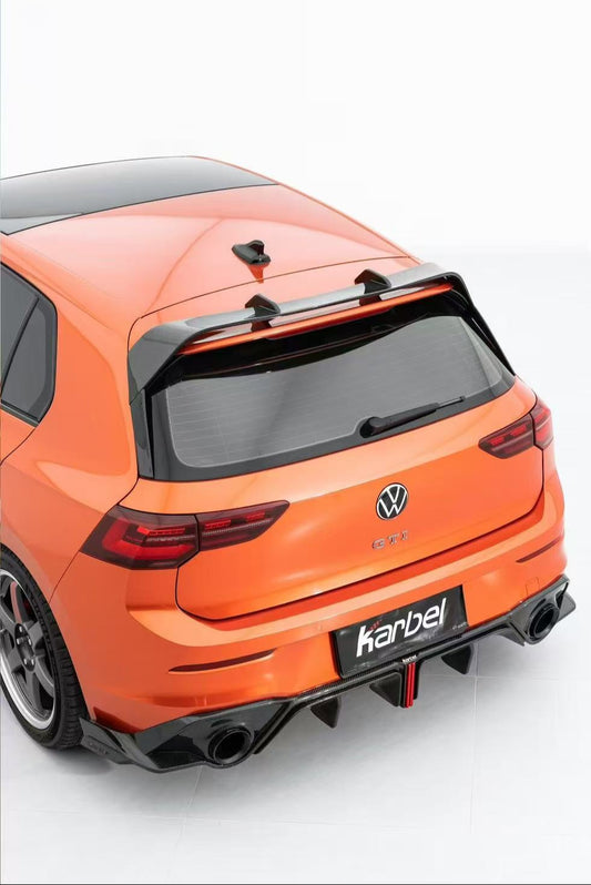 Volkswagen GTI & R-line MK8 2022-ON with Aftermarket Parts - Rear Roof Spoiler Pre-preg Carbon Fiber from Karbel Carbon