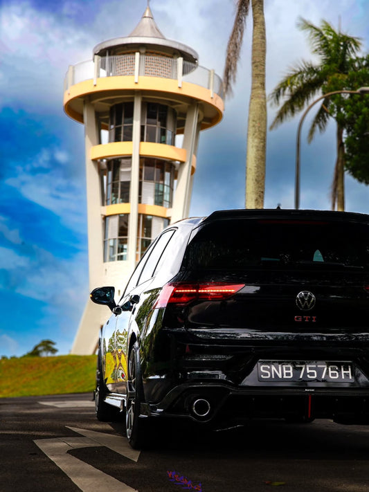 Volkswagen GTI MK8 2022-ON with Aftermarket Parts - Rear Roof Spoiler Pre-preg Carbon Fiber from Karbel Carbon