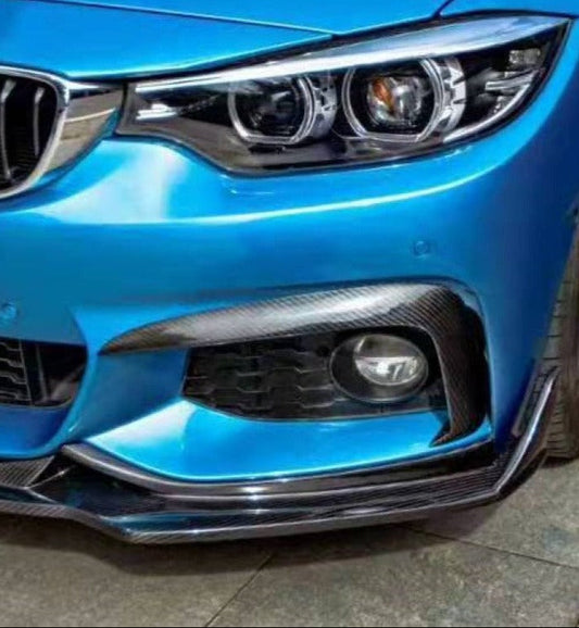 BMW 4 Series 430 440 (with M-Packae bumper, does not fit base model) F32 / F33 2017 2018 2019 2020 with Aftermarket Parts - Upper Valences Pre-preg Carbon Fiber from Karbel Carbon