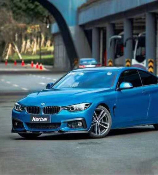 BMW 4 Series 430 440 (with M-Packae bumper, does not fit base model) F32 / F33 2017 2018 2019 2020 with Aftermarket Parts - Front Lip Pre-preg Carbon Fiber from Karbel Carbon