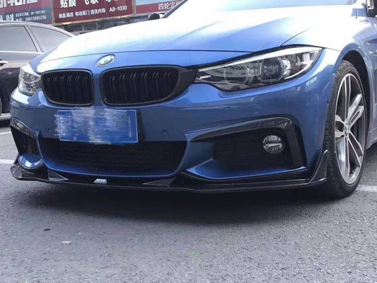 BMW 4 Series 430 440 (with M-Packae bumper, does not fit base model) F32 / F33 2017 2018 2019 2020 with Aftermarket Parts - Front Lip Pre-preg Carbon Fiber from Karbel Carbon