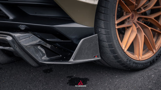Lamborghini Huracan EVO AWD RWD 2020 2021 2022 2023 with Aftermarket Parts - Rear Diffuser & Canards Dry Pre-preg Carbon Fiber from ArmorExtend