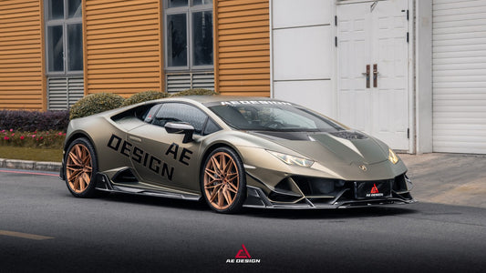 Lamborghini Huracan EVO AWD 2020 2021 2022 2023 with Aftermarket Parts - Front Lip Dry Pre-preg Carbon Fiber from ArmorExtend