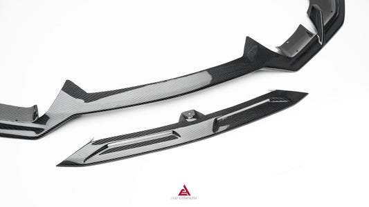 Lamborghini Huracan EVO AWD 2020 2021 2022 2023 with Aftermarket Parts - Front Lip Dry Pre-preg Carbon Fiber from ArmorExtend