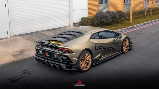 Lamborghini Huracan LP580 LP610 EVO RWD AWD Tecnica Performante 2015 2016 2017 2018 2019 2020 2021 2022 2023 2024 with Aftermarket Parts - Side Skirts Dry Pre-preg Carbon Fiber from ArmorExtend