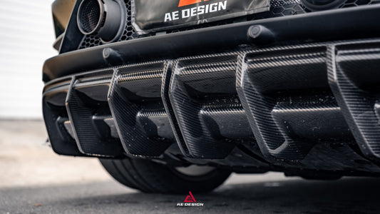 Lamborghini Huracan EVO AWD RWD 2020 2021 2022 2023 with Aftermarket Parts - Rear Diffuser & Canards Dry Pre-preg Carbon Fiber from ArmorExtend