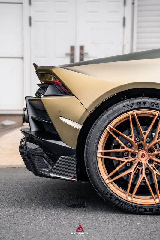 Lamborghini Huracan EVO AWD RWD 2020 2021 2022 2023 with Aftermarket Parts - Rear Diffuser & Canards Dry Pre-preg Carbon Fiber from ArmorExtend