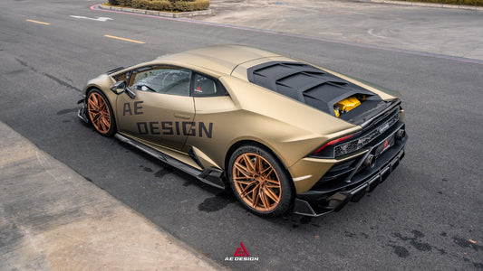 Lamborghini Huracan EVO AWD RWD 2020 2021 2022 2023 with Aftermarket Parts - Rear Diffuser & Canards Dry Pre-preg Carbon Fiber from ArmorExtend