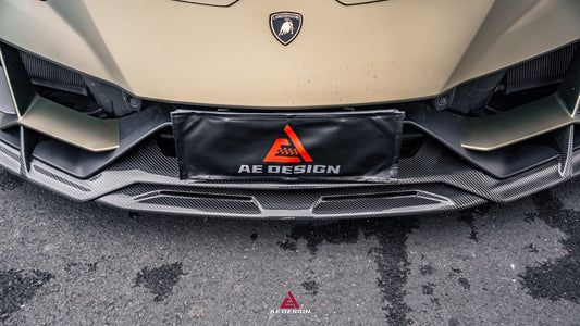 Lamborghini Huracan EVO AWD 2020 2021 2022 2023 with Aftermarket Parts - Front Lip Dry Pre-preg Carbon Fiber from ArmorExtend