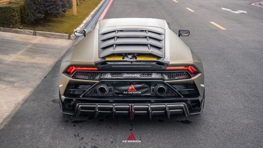 Lamborghini Huracan EVO AWD RWD 2020 2021 2022 2023 with Aftermarket Parts - Rear Diffuser & Canards Dry Pre-preg Carbon Fiber from ArmorExtend