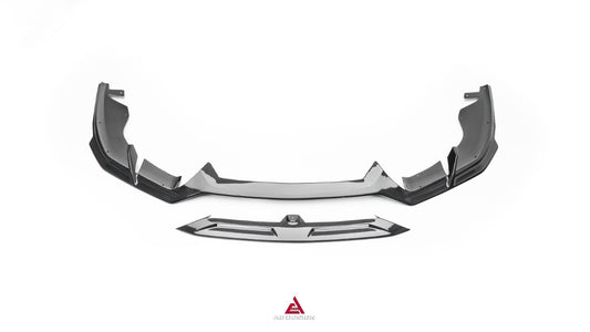 Lamborghini Huracan EVO AWD 2020 2021 2022 2023 with Aftermarket Parts - Front Lip Dry Pre-preg Carbon Fiber from ArmorExtend