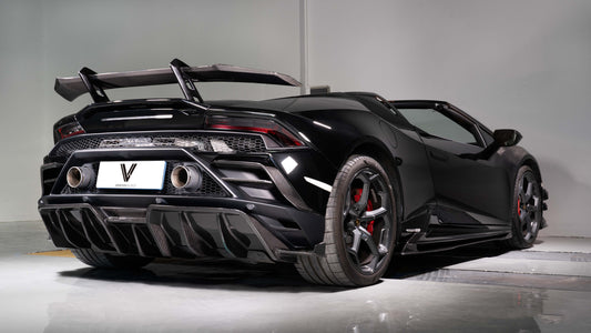 Lamborghini Huracan EVO AWD RWD 2020 2021 2022 2023 2024 with Aftermarket Parts - Rear Bumper Mid Side Trim Dry Pre-preg Carbon Fiber from Ventus Veloce